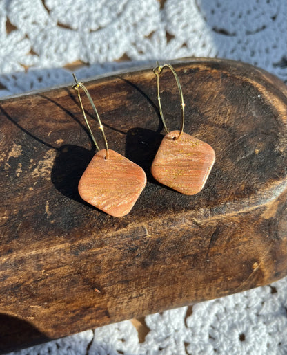 * Copper and gold square hoops