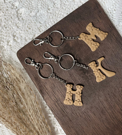 * Retro Letter Keychain