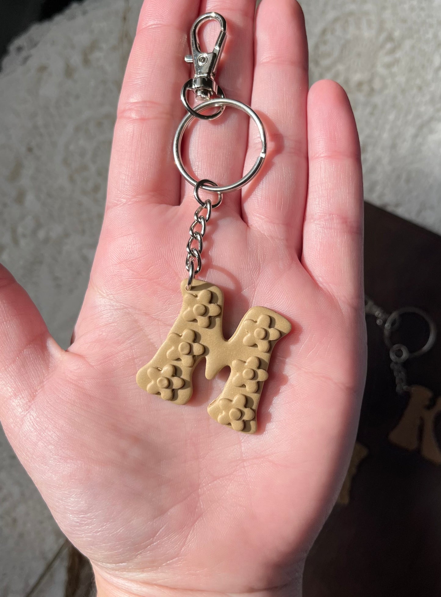 * Retro Letter Keychain