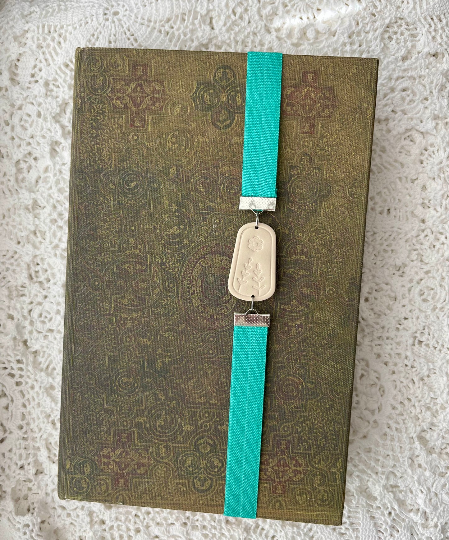 Seafoam/tan bookmark