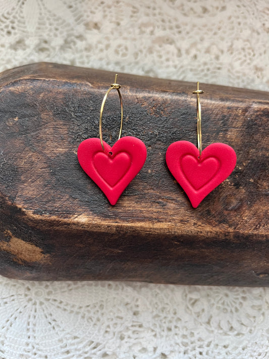 Heart hoops red