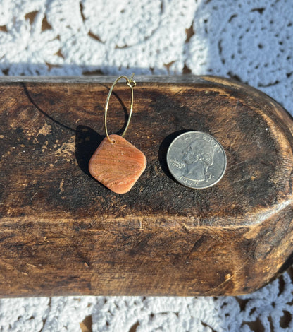 * Copper and gold square hoops