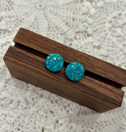 Seafoam opal studs